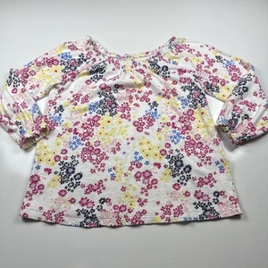 Blusa campesina pequeña blanca con estampado floral 100 % algodón Style & Co para mujer - Imagen 1 de 8