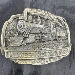 MIDWEST CENTRAL RAILROAD Great American Belt Buckle 1984 Limited 228 Mt Pleasant - Picture 1 of 20