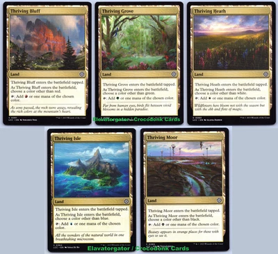 Thriving Lands Set of 5 - Thriving Bluff Grove Heath Isle Moor - MTG - Magic - Image 1 of 4