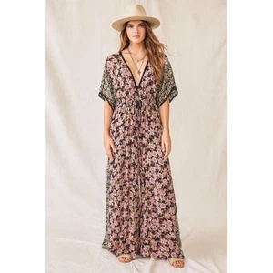Johnny Was JADE Blumen Viskose Boho Hippie Malibu Overall Damen Größe Small - Bild 1 von 12