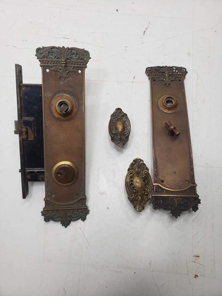 Antique P. & F. Corbin Victorian Eastlake Mortise Lock Door Set Pat June 19 1883 - Image 1 of 4