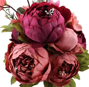 Fake Flowers Vintage Artificial Peony Silk Flowers Wedding Home Decoration,Pa... - Picture 1 of 6