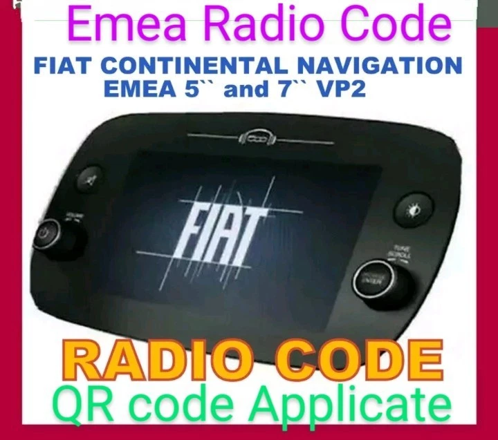 ✅FIAT RADIO MODELLO EMEA CODICE DI SBLOCCO 500X DOBLO FIORINO  QUBO TIPO✅ - Immagine 1 di 1