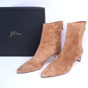 J. CREW Stevie Ankle Boots Burnished Pecan Suede Kitten Heel Women's 10.5 - Picture 1 of 8