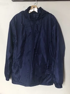 Vintage Totes Womens M Navy Blue Fleece Lined Jacket Removable Hood - Picture 1 of 11