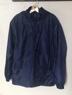 Vintage Totes Womens M Navy Blue Fleece Lined Jacket Removable Hood - Image 1 of 4