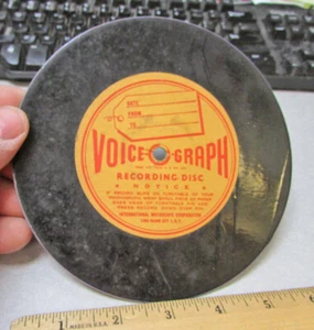 vintage voice o graph recording disc, used, unplayable, fun collectible decor - Picture 1 of 2