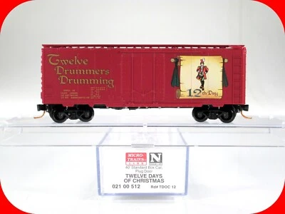 N Scale **TWELVE DRUMMERS DRUMMING** 12 Days Christmas Car Micro Trains 02100512 - Image 1 of 4