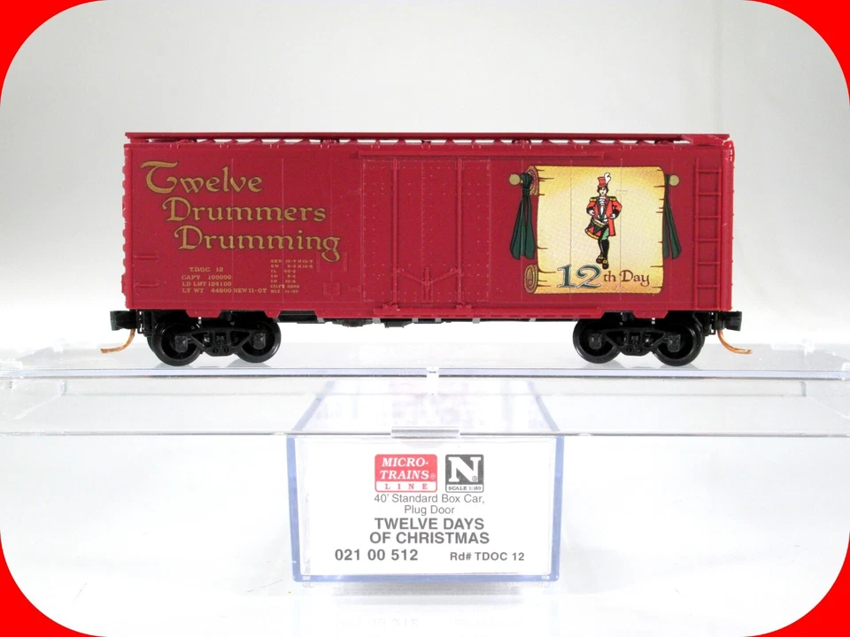 N Scale **TWELVE DRUMMERS DRUMMING** 12 Days Christmas Car Micro Trains 02100512 - Image 1 of 4