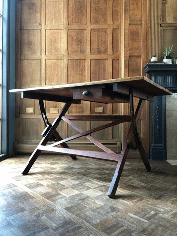 Antique Drafting Table, Industrial Dining Table, Adjustable Standing Desk Cover