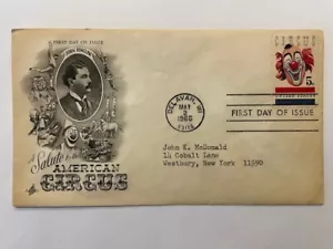 US Scott 1309 FDC Artcraft cachet American Circus 5/2/1966 5 cent Addressed - Picture 1 of 4