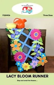 Lacy Bloom Runner Pattern by Fat Quarter Gypsy - Picture 1 of 3