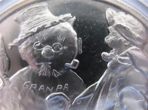 MONEDA DE 4 ESTACIONES MUÑECO DE NIEVE DE NAVIDAD NORMAN ROCKWELL PLATA 925 DE 1 OZ + ORO INVIERNO - Imagen 1 de 1