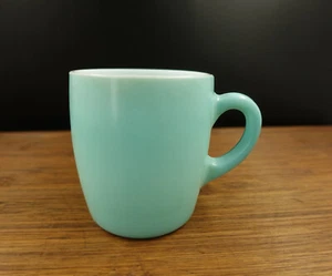 Hazel Atlas? Taza de café azul turquesa de vidrio con mango en C - Imagen 1 de 9