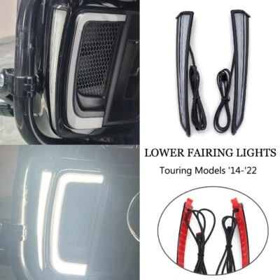 For Harley CVO Ultra Limited 2014-2020 LED Side Lower Fairing Grill Lights Black - Image 1 of 4