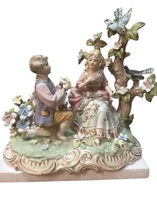 Lenwile Ardalt Couple Vintage Figurine Lighted 12” Porcelain Lamp Music Box READ - Picture 1 of 5
