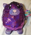 SHIMMEEZ Cristy Cat Sequin 14" PILLOW Plush Stuffed Animal Purple Silver w/Tag!