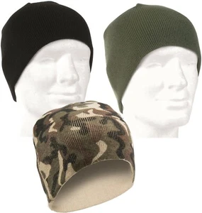 MIL-TEC Beanie StrickMütze Winter Sport Mütze SkiMütze Oliv Schwarz Woodland NEU - Picture 1 of 4