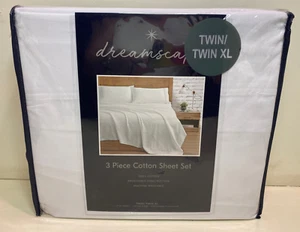 Dreamscape 100% Cotton 3 pc. Twin / Twin XL Sheet Set in Bright White - Picture 1 of 2