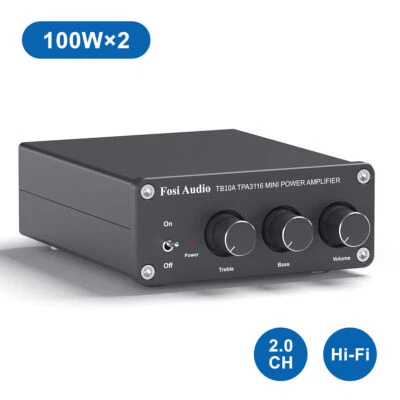 Fosi Audio TB10A 200W Mini Audio Amplifier Stereo Receiver Verstärker 2.0 Kanal