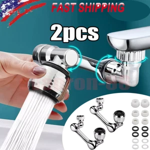 2X 1080° Swivel Faucet Aerator Universal Fit with Rotate Robotic Arm Extension - Picture 1 of 9