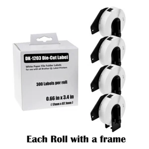 4 Rollen Aktenordner Weiß Thermo Versandetikett DK-1203 für Brother QL 17mm*87mm - Bild 1 von 11