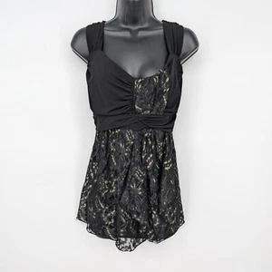 Vintage Torrid Babydoll Top Women Size 1X Floral Lace Whimsigoth Asymmetric Y2K - Picture 1 of 8