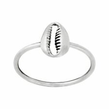 81stgeneration .925 Sterling Silver Thin Band Cowrie Shell Seashell Ring
