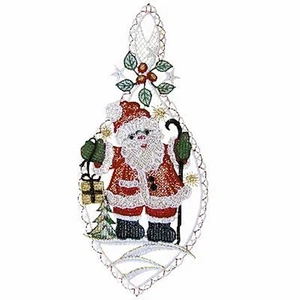 Fensterbild Weihnachtsmann Plauener Stickerei Fenster-Deko Winter Höhe 32cm - Bild 1 von 1