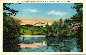 Postal Biltmore House Asheville, Carolina del Norte Carolina del Norte lino sin usar - Imagen 1 de 2