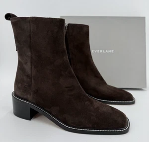 Stivaletto Everlane The City marrone scuro scamosciato tg 10 donna zip laterale tacco a blocco caviglia - Foto 1 di 6