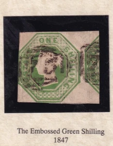 Estampillas QV 1/verde en relieve en carpeta Westminster con certificado de autenticidad (2) - Imagen 1 de 4