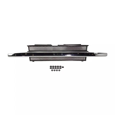 Chevy Grille Assembly For 02-09 Trailblazer chrome center emblem provision Black - Image 1 of 4