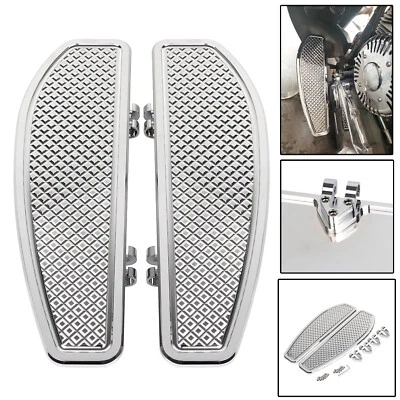 Chrome Driver Stretched Floorboards For Harley Touring Road King Glide Softail Foto 1 de 4