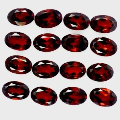 Großhandelsposten 6 x 4 mm Oval Facette Mosambik Granat Lose Kalibriert Edels... - Bild 1 von 4