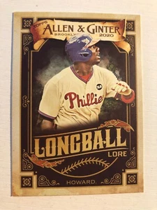 2020 Allen & Ginter Longball Lore Ryan Howard Phillies LL19 - Picture 1 of 1