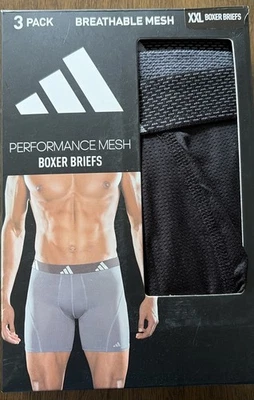 Adidas Aeroready Drying Tech - 3 Black Performance Mesh Boxer Briefs - Size XXL - Image 1 of 3