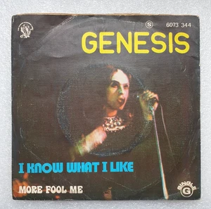 GENESIS: I Know What I Like / More Fool Me – Portuguese 7” (45) Single with p/s - Picture 1 of 4