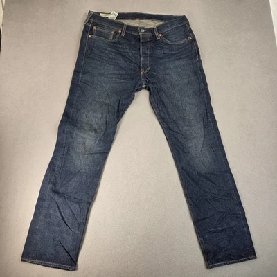 Levis 501 ST Jeans Mens 34x30 Dark Wash Denim Blue Straight Leg Tag 34x32 - Image 1 of 4