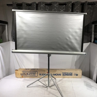 Da-Lite Silver Pacer 40" x 40"  Projection Screen Movie Slides Film - Image 1 of 4