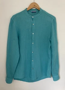 Leoni Al Sole Positanerie Italy Men ‘s Shirt Preppy 100% Linen Size S - Picture 1 of 9
