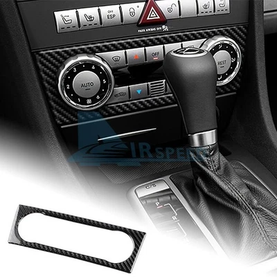 Adesivo de fibra de carbono para Mercedes-Benz SLK 2004-10 controle central painel CA - Imagem 1 de 4