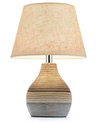 Маленькая перезаряжаемая беспроводная керамическая настольная лампа 10 дюймов в высоту с пультом дистанционного управления, RGB и теплая... - Изображение 1 из 4