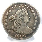 1800 Draped Bust Half Dime H10C Coin. Certified CAC VF Detail (CACG) - Rare Date