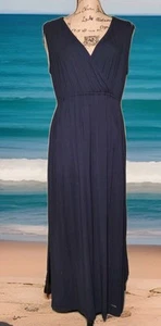 Nautica - Classic Navy Knit Sleeveless Maxi Dress - Women's Size Large - Picture 1 of 5
