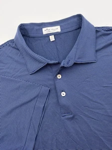 Peter Millar Summer Comfort Golf Polo Shirt Blue/White Stripe Mens XL Stretch - Picture 1 of 10