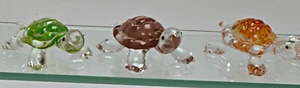 Lenox Tortuga Trío Arte Vidrio Decoración Set Tortugas Juego De 3 - Imagen 1 de 8