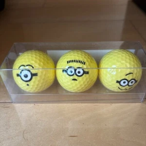NEW USJ Minion Golf Balls 3-Pack Each with Different Face, Non-Conforming w/Box - Picture 1 of 4