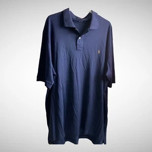 Polo Ralph Lauren Shirt Mens 3XLT Short Sleeve Blue Collared Pre Owned Solid - Picture 1 of 7