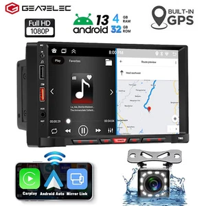 7'' Car Stereo Radio CarPlay Bluetooth WiFi GPS AUX RDS FM Split Screen + Camera - Picture 1 of 22